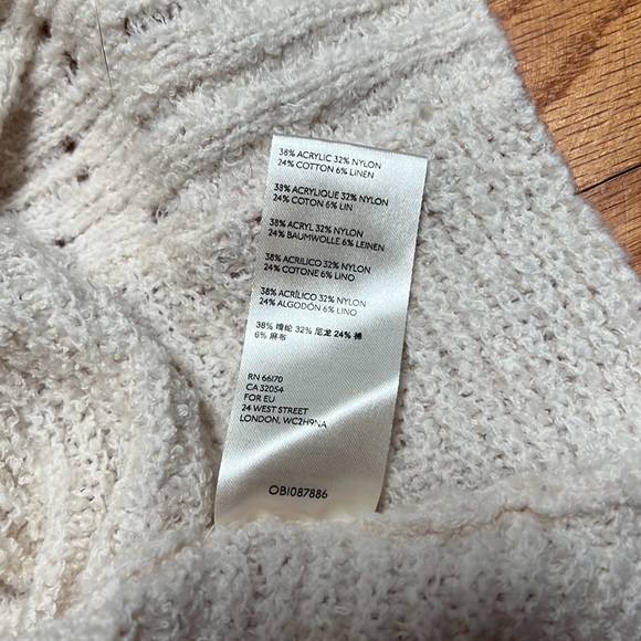 Free People slouchy crop sweater cream women’s XL - Picture 5 of 5